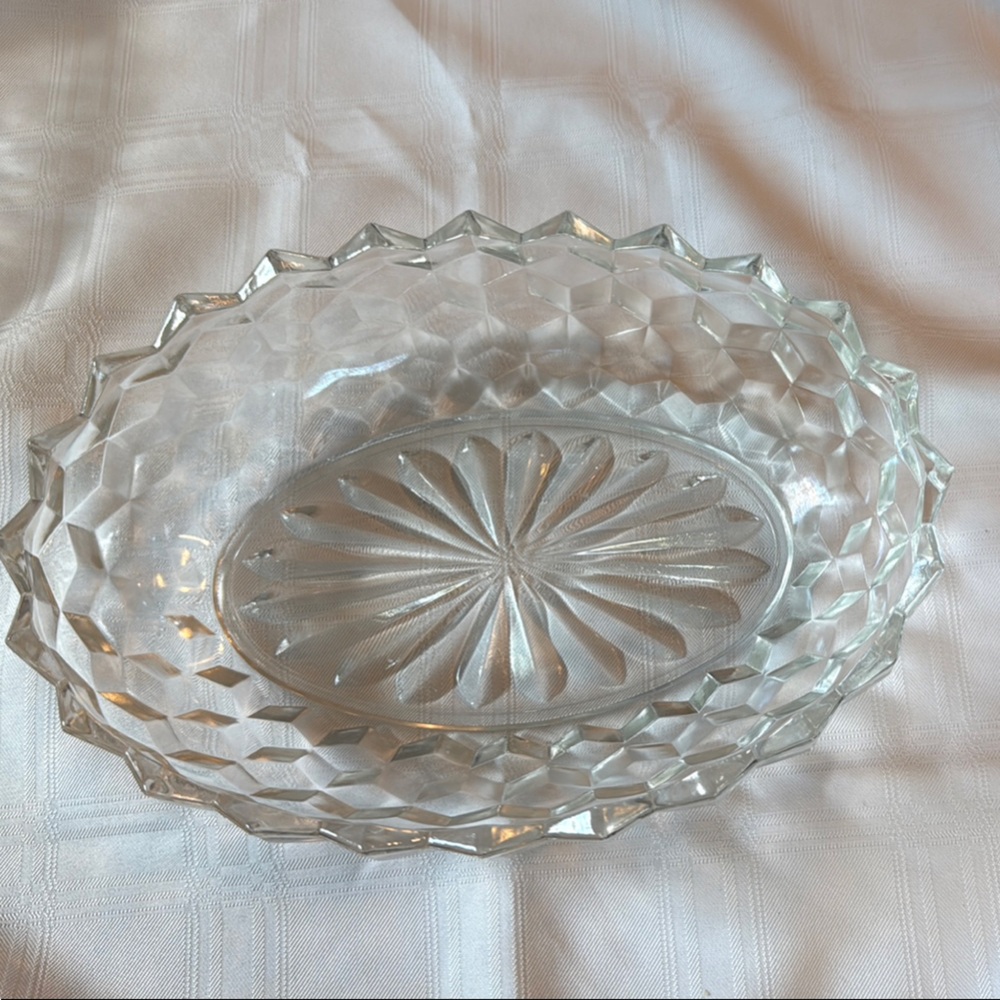 Textured Clear Glass Platter